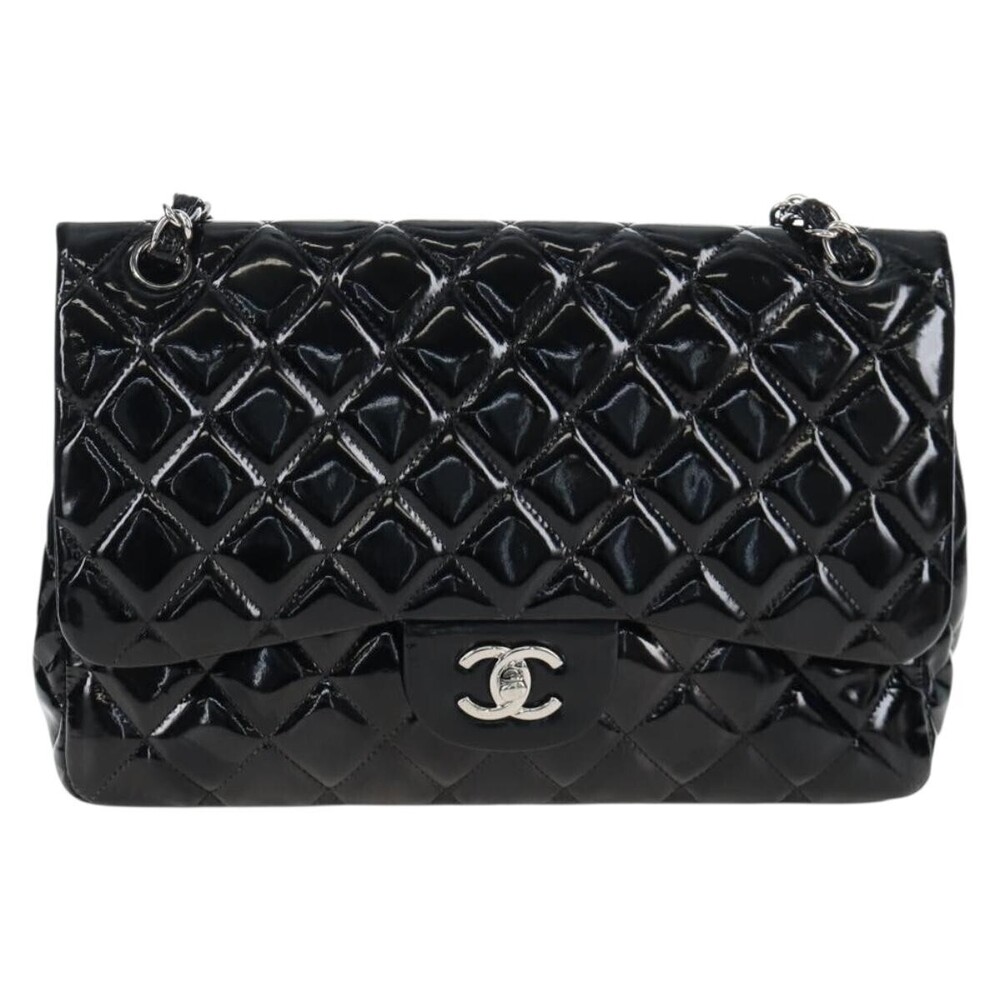 Chanel Vintage Classic Double Flap Quilted Patent Medium